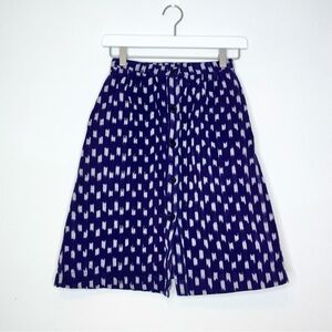 Reformation Blue and White ikat recycled fabric skirt size 0